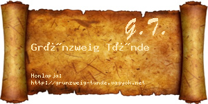 Grünzweig Tünde névjegykártya